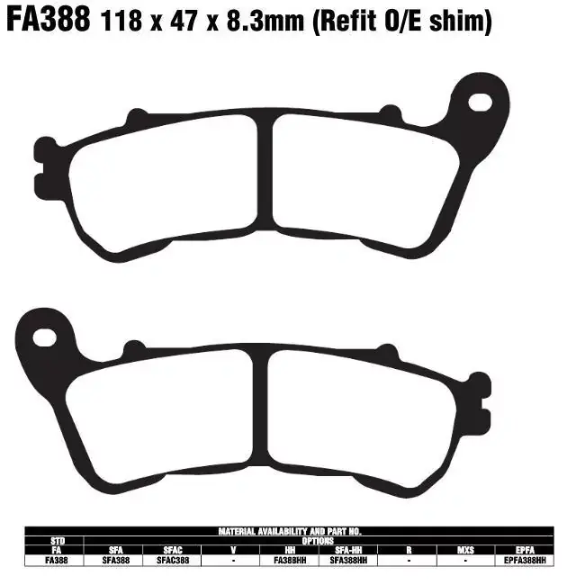 EBC SFA388 HH Scooter Bremsbeläge passend für Honda & Suzuki Roller Kostenloser Rückversand