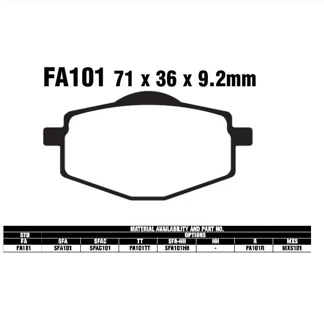 Günstig EBC SFA101 Bremsbeläge passend für Yamaha RD 80 LC II / MBK XC 125