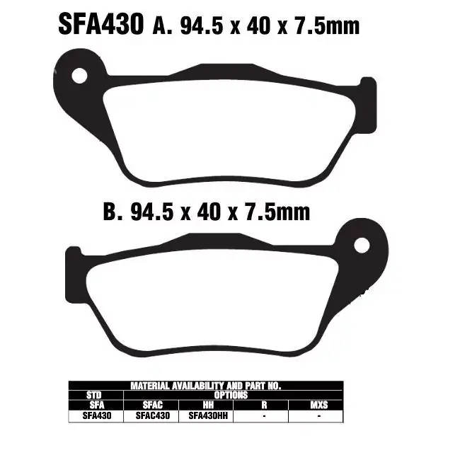 Markenware EBC SFA430 Scooter Bremsbeläge passend für Yamaha & MBK
