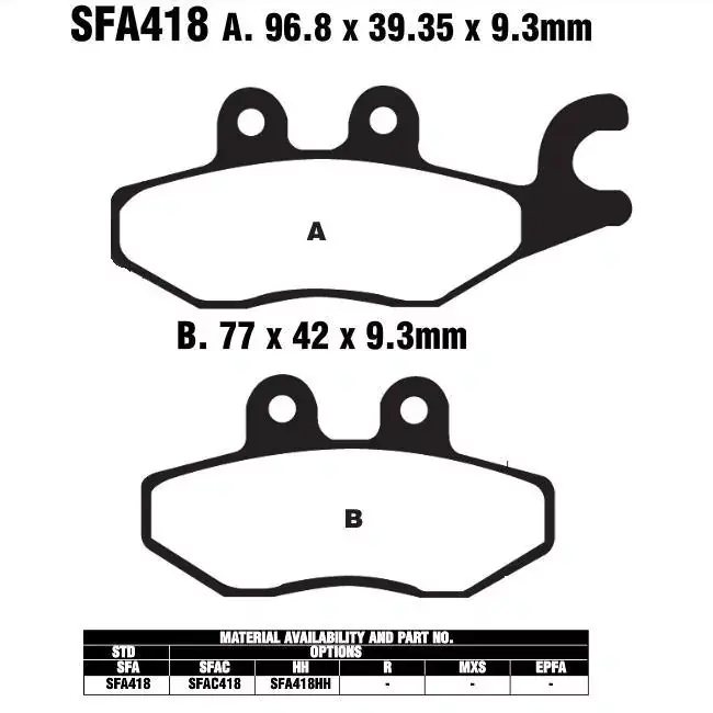 Top-Angebot EBC SFA418 HH Scooter Bremsbeläge passend für Piaggio