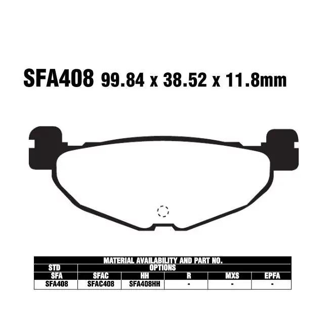 EBC SFA408 Scooter Bremsbeläge passend für Yamaha Roller Nur Für Kurze Zeit