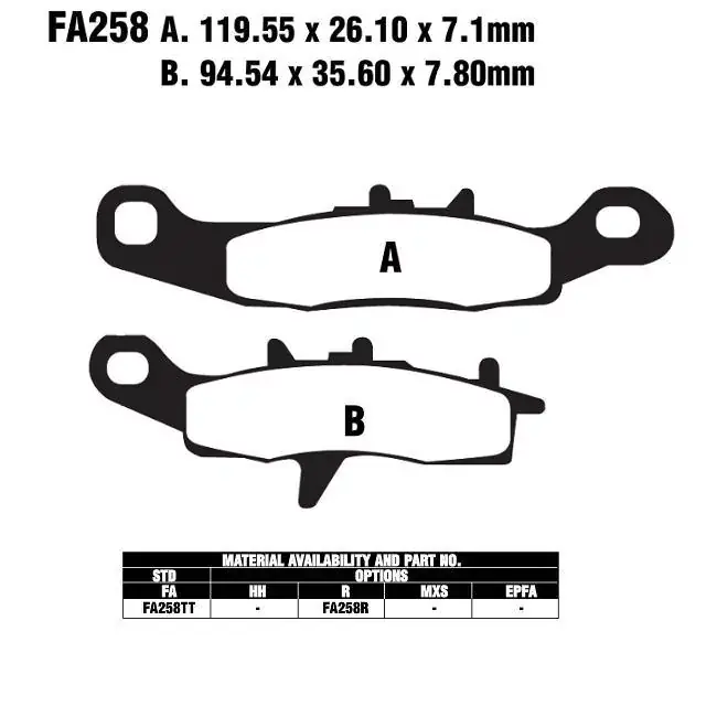 EBC FA258 MX-R Bremsbeläge passend für Suzuki RM 85 L RD17C 05-16 Aktuell