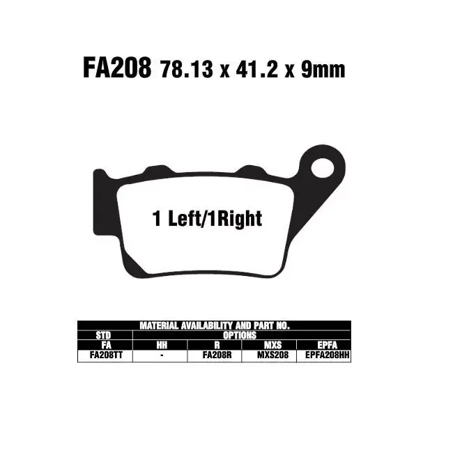 EBC FA208 R = FA213 Bremsbeläge passend für KTM, Yamaha, Aprilia, Benelli Sofort Bestellen
