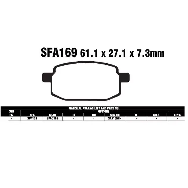 Preisknaller EBC SFA169 HH SC Bremsbeläge passend für Yamaha, Peugeot, MBK, MZ Roller