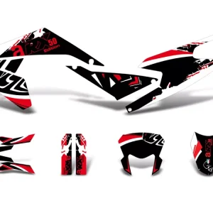 Preis Gesenkt Dekor / Sticker Kit schwarz-weiß-rot glänzend für Aprilia RX50 2018- Euro4