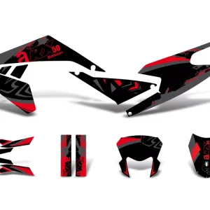 Aktuell Dekor / Sticker Kit schwarz-rot-grau glänzend für Aprilia RX50 2018- Euro4