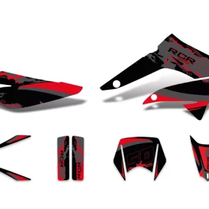 Dekor / Sticker Kit schwarz-rot-grau matt für Gilera RCR 11-17 Knallerangebot