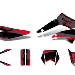 Sale Dekor / Sticker Kit schwarz-rot-grau matt für Gilera SMT 11-17