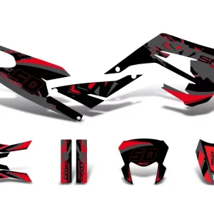 Kostenloser Rückversand Dekor / Sticker Kit schwarz-rot-grau matt für Gilera SMT 50 2018-