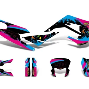 Dekor / Sticker Kit schwarz-pink-blau matt für Gilera SMT 50 2018- Neue Kollektion