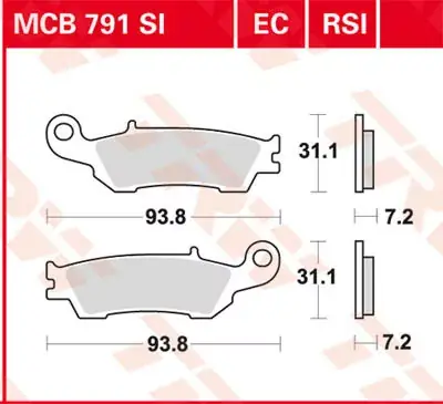 Bestseller TRW Scheibenbremsbeläge MCB791EC passend für Yamaha YZ 450 F