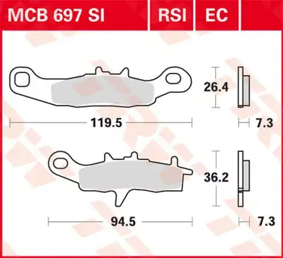 TRW Scheibenbremsbeläge MCB697EC passend für Suzuki RM 85 L Preisknaller