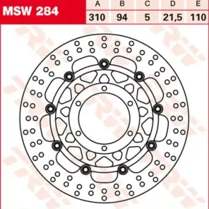 Wochenendangebot TRW Bremsscheibe schwimmend MSW284 passend für Honda ST1300