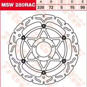 Rabatt TRW Bremsscheibe schwimmend MSW280RAC passend für Ducati Monster 1200 S