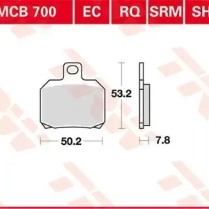 Markenware Scheibenbremsbeläge MCB700SH passend für Yamaha, MBK, Moto Morini