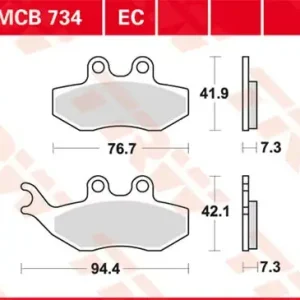 Scheibenbremsbeläge MCB734EC passend für Yamaha, Aprilia, Peugeot Mega-Angebot