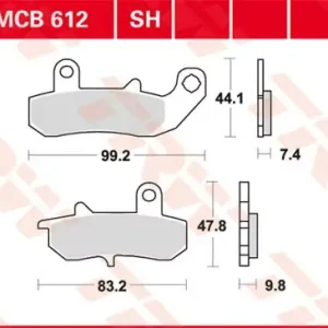 Direkt Vom Hersteller TRW Scheibenbremsbeläge MCB612 passend für BMW R80R, Suzuki DR650