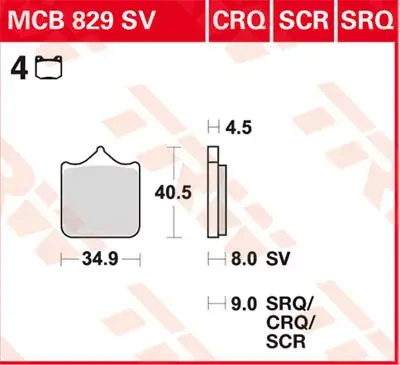 Sichere Zahlung TRW Scheibenbremsbeläge MCB829CRQ passend für BMW & Triumph