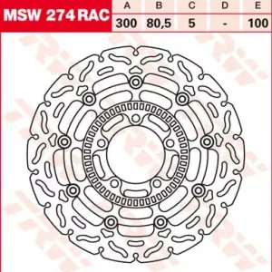 TRW Bremsscheibe schwimmend MSW274RAC passend für Kawasaki Rabatt