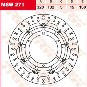 Heißes Angebot Bremsscheibe schwimmend MSW271 passend für Yamaha XT 660 X