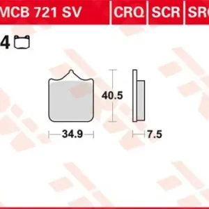 Sofort Bestellen TRW Scheibenbremsbeläge MCB721SCR passend für Benelli & Ducati