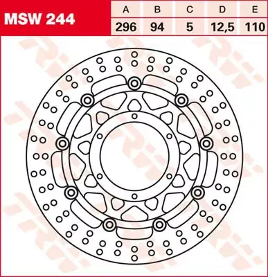 Mega-Angebot Bremsscheibe schwimmend MSW244 passend für Honda CB 900 F Hornet SC48