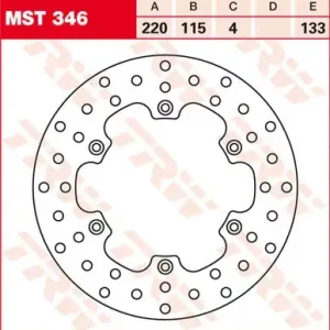 Highlight Bremsscheibe starr MST346 passend für Yamaha DT125