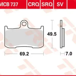 Meistverkauft TRW Scheibenbremsbeläge MCB737SRQ passend für Triumph, Kawasaki, Suzuki