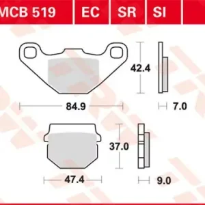 Scheibenbremsbeläge MCB519SI passend für Aprilia, Kawasaki, Suzuki, Derbi Gratis Versand