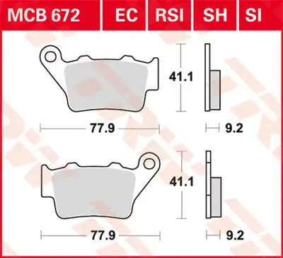 Scheibenbremsbeläge MCB672RSI passend für Yamaha, BMW, Aprilia, Benelli Begrenztes Angebot
