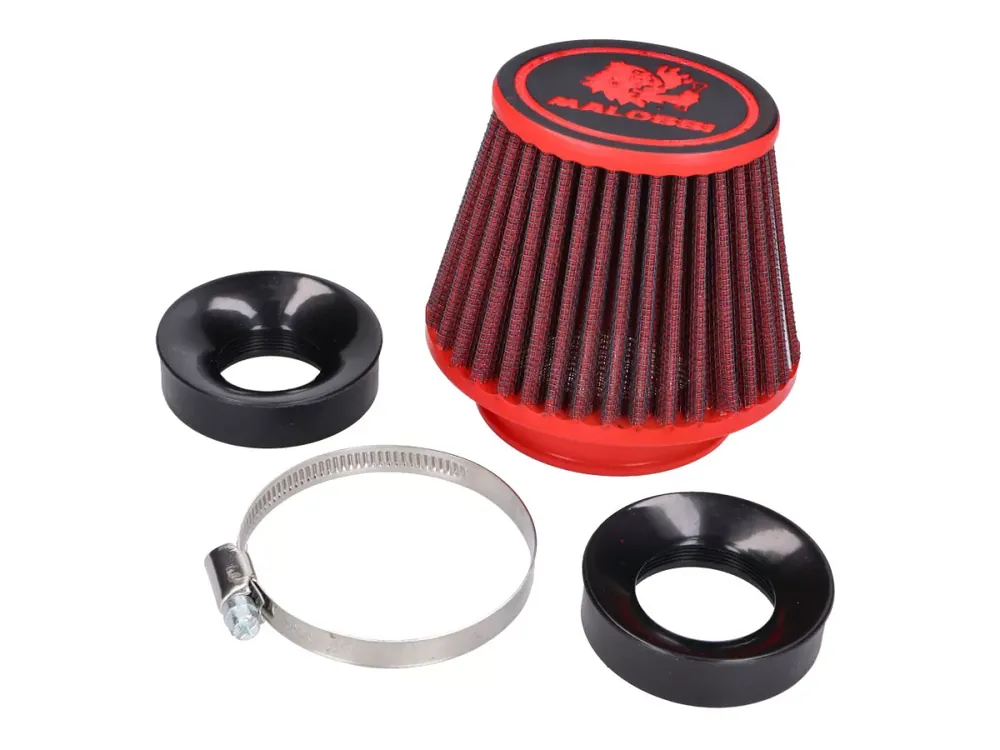 Luftfilter Malossi Red Filter E18 Racing 60mm gerade mit Gewinde, rot-schwarz für PHBG 15-21, PHBL 20-26 Vergaser Preisknaller