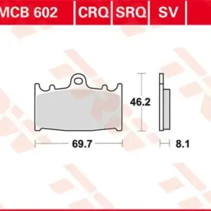 Neue Ware TRW Scheibenbremsbeläge MCB602SRQ passend für Suzuki