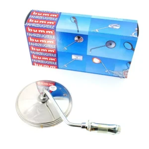 Spiegel bumm Edelstahl Rund 110mm Rechts für Zündapp, Kreidler, Hercules, Miele, DKW, NSU, Horex, Puch, Gritzner Zertifiziert