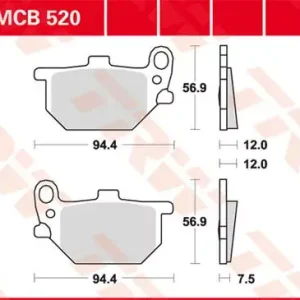 Beliebt TRW Scheibenbremsbeläge MCB520 passend für Yamaha XS 750, XV 750
