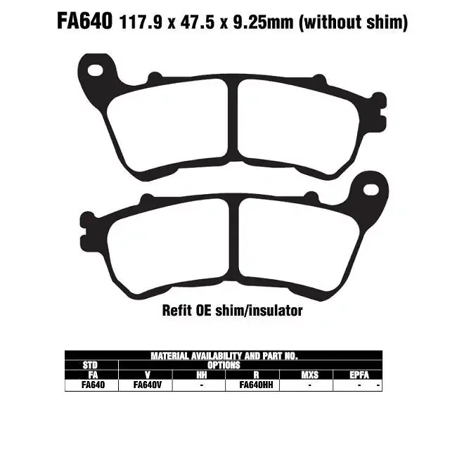 Abverkauf EBC FA640HH Bremsbeläge passend für Harley Davidson Sportster