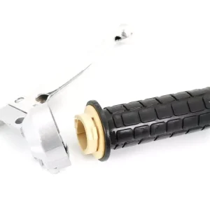 Nur Für Kurze Zeit Gasgriff Komplett Silber 22mm 100mm für Hercules Prima M, Optima, Kreidler Florett, Flory MF, MP, Puch Maxi X, Monza, Zündapp Bergsteiger ZD, CS, CX, Hai, GTS, KS, C, KTM, DKW, Rixe