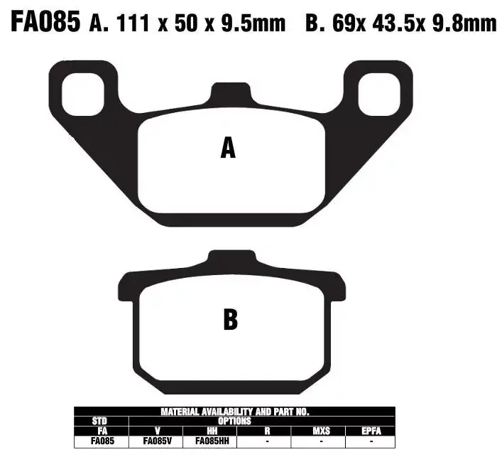 EBC-FA85 V Bremsbeläge passend für Kawasaki Modelle Knallerangebot