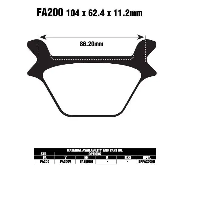Bestseller EBC-FA200 V Bremsbeläge passend für Harley Davidson FXRS 1340 Low Rider Convertible