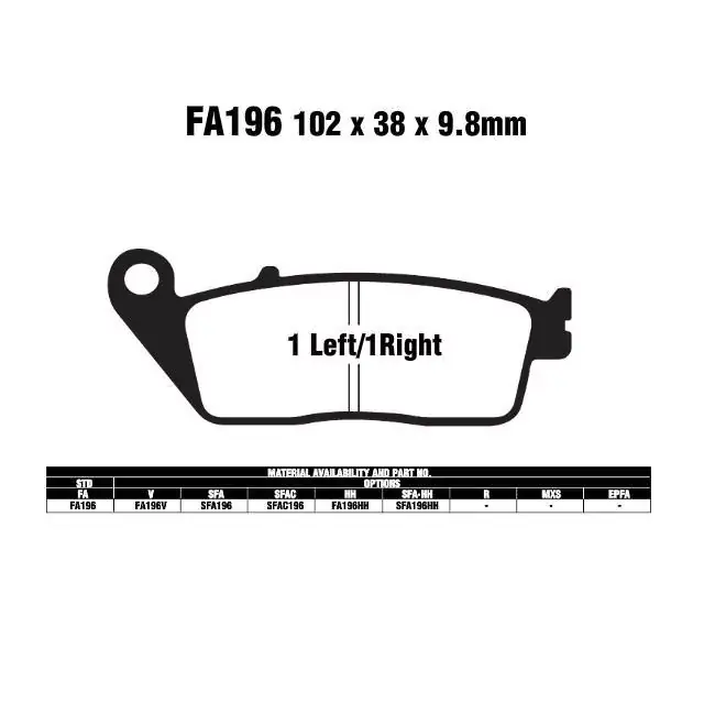 Versand Am Gleichen Tag EBC FA196 V Bremsbeläge passend für Yamaha & Triumph