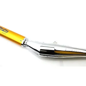 Nur Heute Auspuff Biturbo 28mm 670mm Chrom für Zündapp CS, KS, GTS, ZR, ZD, ZL, C, Kreidler Florett, LF, LH, RMC, Flory, Hercules Prima, MK, K 50, Ultra, Puch Maxi, Monza, KTM, DKW, Rixe, Sachs, Simson Mofa, Moped, Mokick