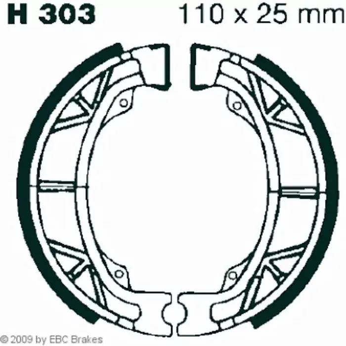 EBC-H 303 G geschlitzte Bremsbacken passend für Roller Neue Ware