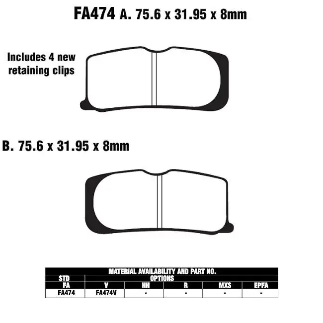 EBC FA474 Bremsbeläge passend für Can-Am Spyder 1000 RS RT RSS Kostenfreie Lieferung