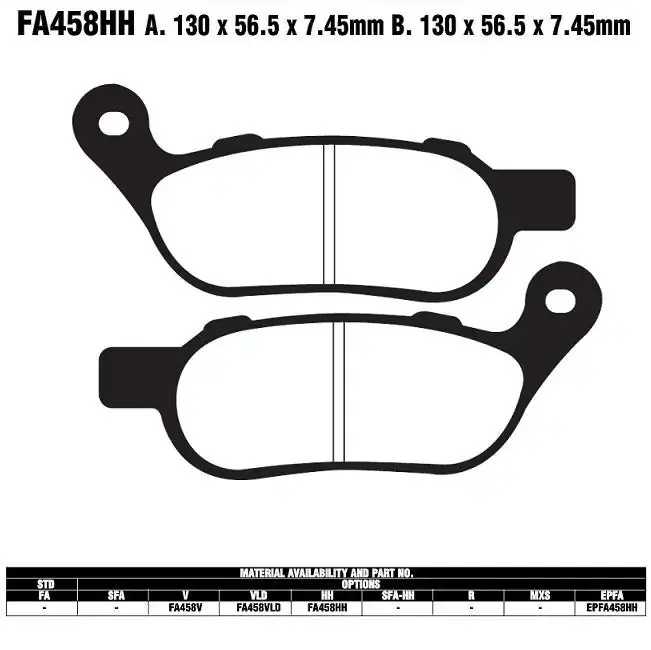 EBC FA458 HH Bremsbeläge passend für Harley Davidson Versand Am Gleichen Tag