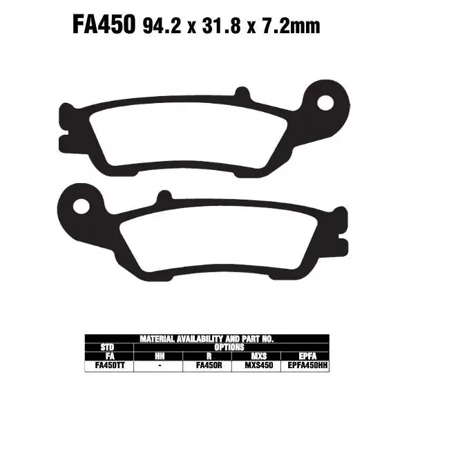 Kostenloser Versand EBC FA450 TT Bremsbeläge passend für Yamaha YZ 450 F