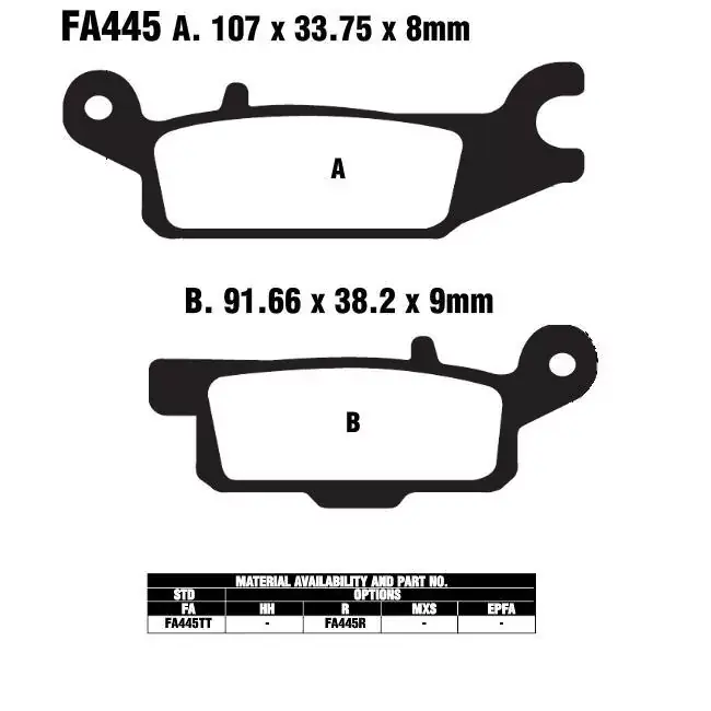Angebot EBC FA445 R Bremsbeläge passend für Yamaha YFM 550/700 Grizzly