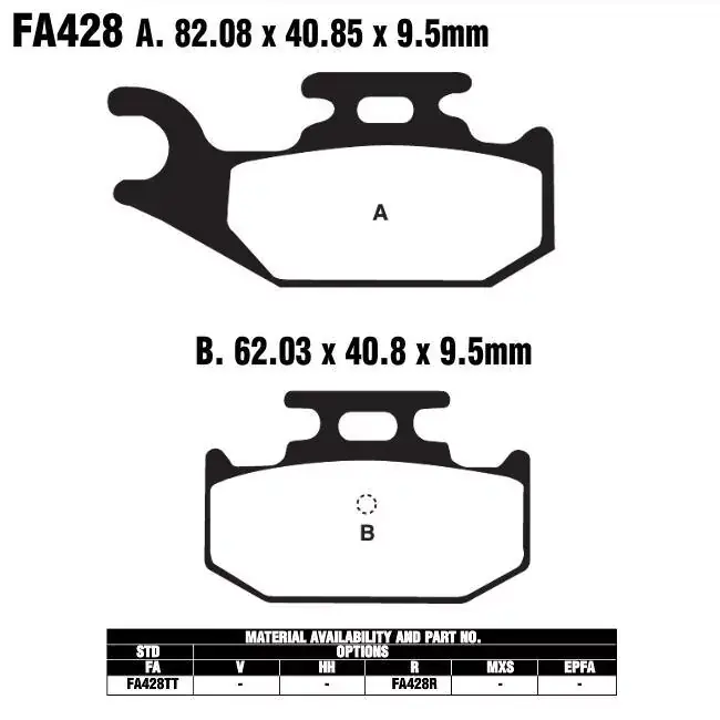 EBC FA428 R Bremsbeläge passend für Yamaha YFM 700 R Raptor Kostenfreie Lieferung