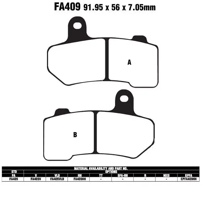 EBC FA409 Bremsbeläge passend für Harley Davidson V-Rod Direktkauf