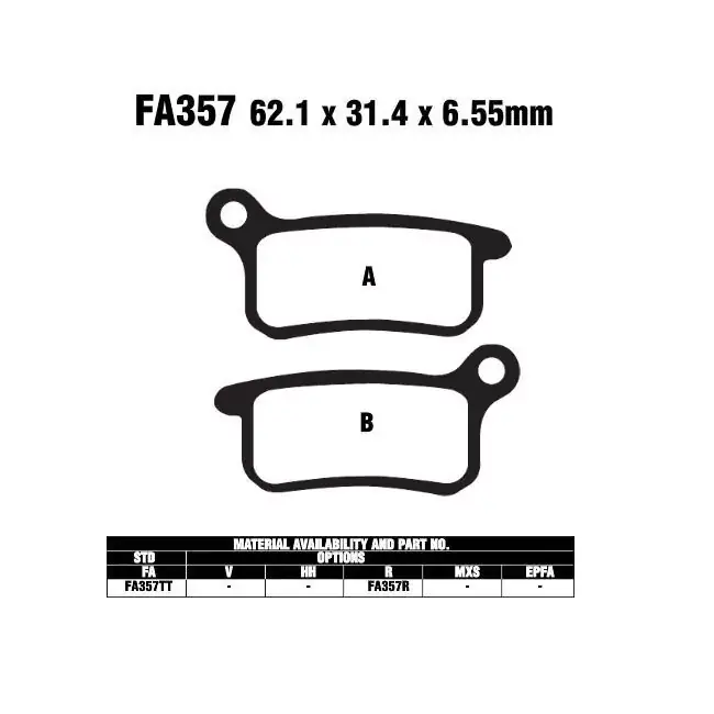 EBC FA357R Bremsbeläge passend für KTM SX 65 / 85, Husqvarna CR 65 Jetzt Kaufen