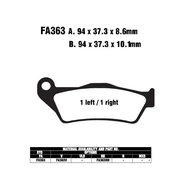 Begrenztes Angebot EBC FA363 Bremsbeläge passend für BMW R 850
