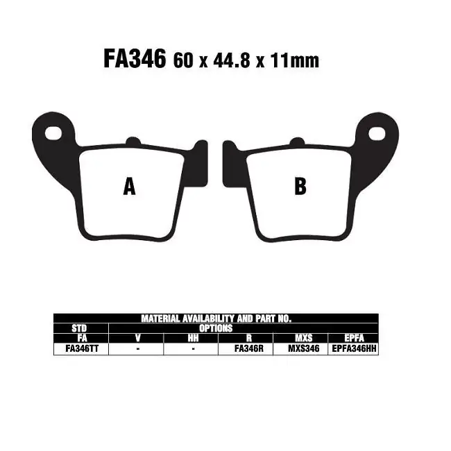 EBC FA346 R Bremsbeläge passend für Honda CR und CRF Heißes Angebot